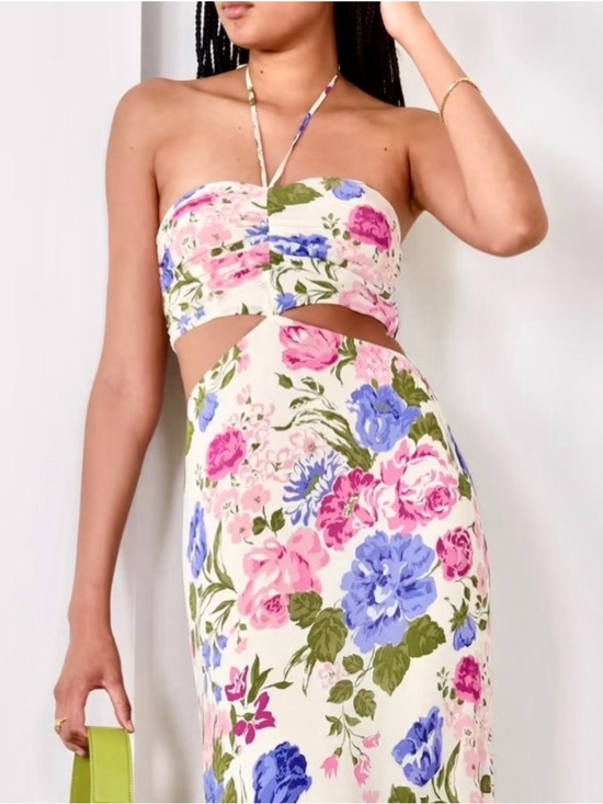 Reformation Dresses & Skirts - 🌺🎉HP🎉🌺 NWT Reformation Riya Cutout Floral Print Halter Dress